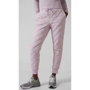 Athleta Apres Ski Goose Down Quilted Jogger Pants Shasta Purple Lilac Size 4